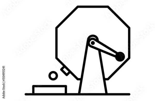 Obraz くじ引き・ガラガラ・抽選会のシンプルアイコンベクターイラスト 正月 縁起物 日本 和風