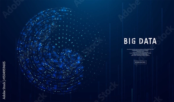 Fototapeta Abstract infographics visualization. Big data code representation. Futuristic network or business analytics. Graphic concept for your design.