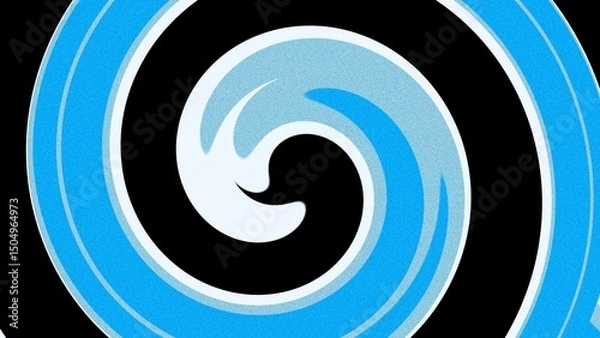Fototapeta Blue swirl vortex illustration with grain texture