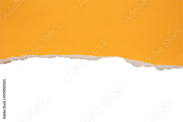 Obraz Yellow ripped paper torn edges strips isolated on white background