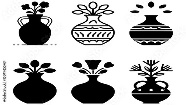 Obraz Vase Vector Icon – Decorative Pottery Illustration in Flat Style