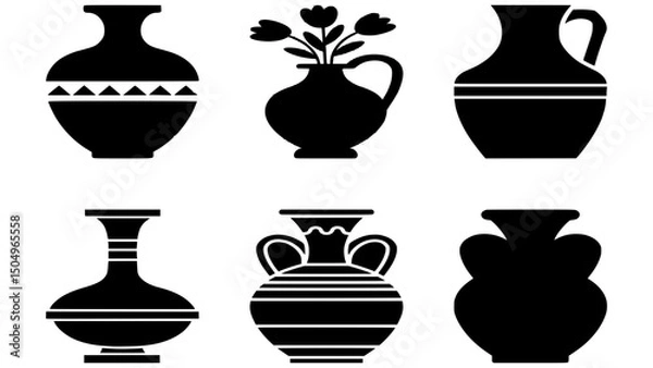 Obraz Vase Vector Icon – Decorative Pottery Illustration in Flat Style