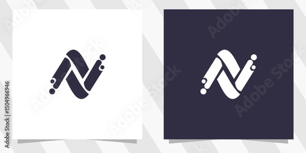 Fototapeta letter n logo design vector