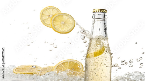 Fototapeta Lemon juice isolated on transparent background 