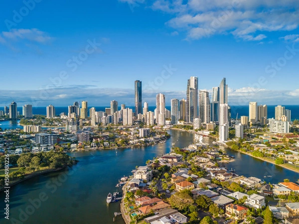 Fototapeta Aerial view of Gold Coast in Australia