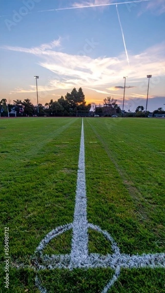 Fototapeta The school field during a ceremony or empty towards dusk