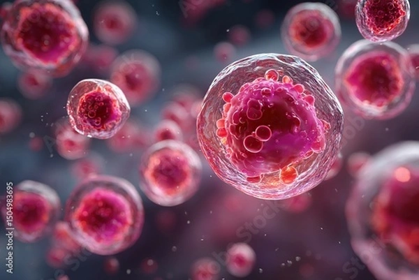 Fototapeta Cells with Medical, Science, and Research.