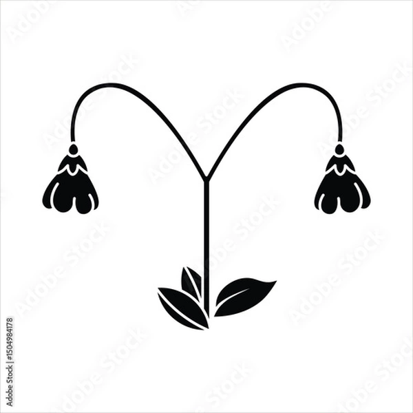 Obraz Twinflower Flower Silhouette Icon