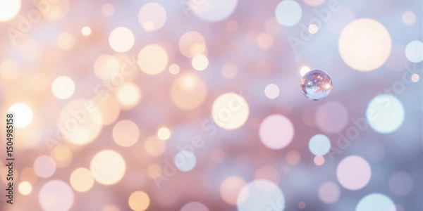 Fototapeta Soft Pastel Dreamscape - A delicate gradient of peach, lavender, and sky blue with a soft-focus blur effect. The dreamy
