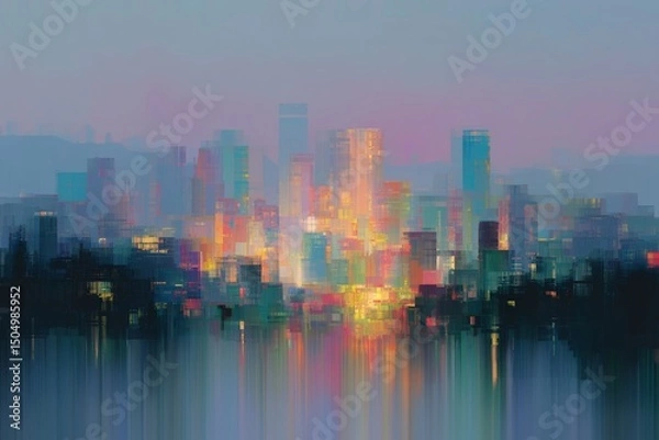 Obraz Cityscape Reflection Painting