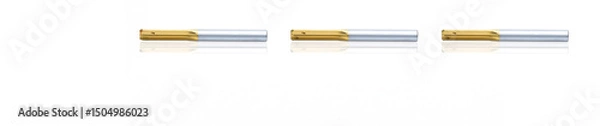 Fototapeta Reamer cutting tool with straight fluted design and carbide coating for metalwork, positioned horizontally and isolated on clean white background for industrial or engineering use in workshops