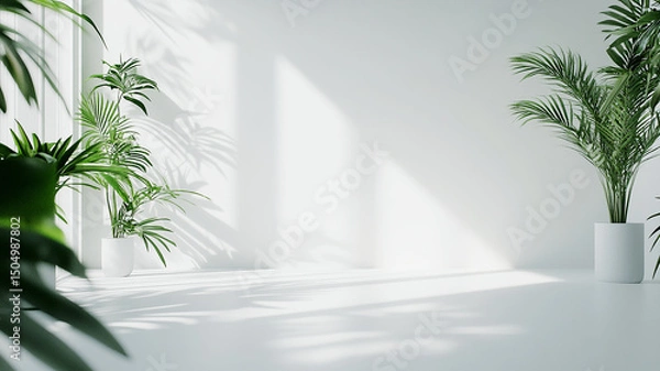 Obraz 白い部屋にある観葉植物