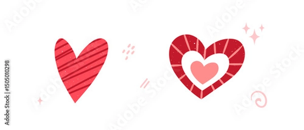 Obraz set Heart Valentine vector