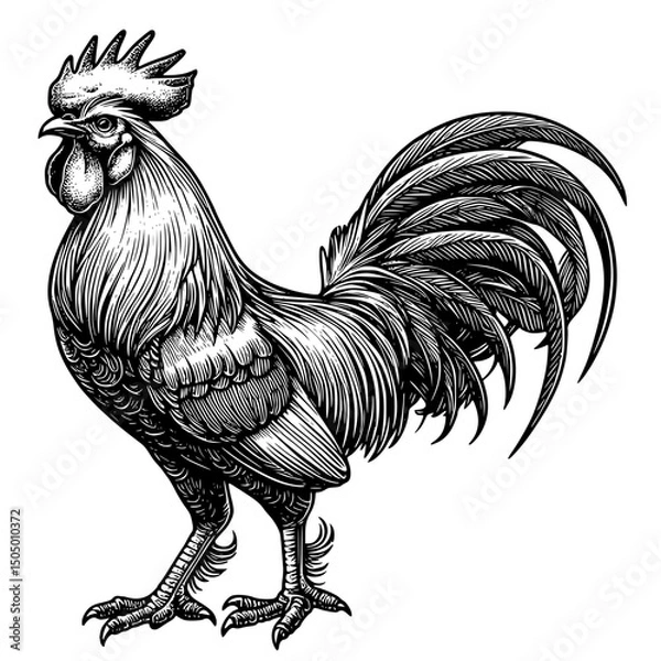 Obraz rooster isolated on white background