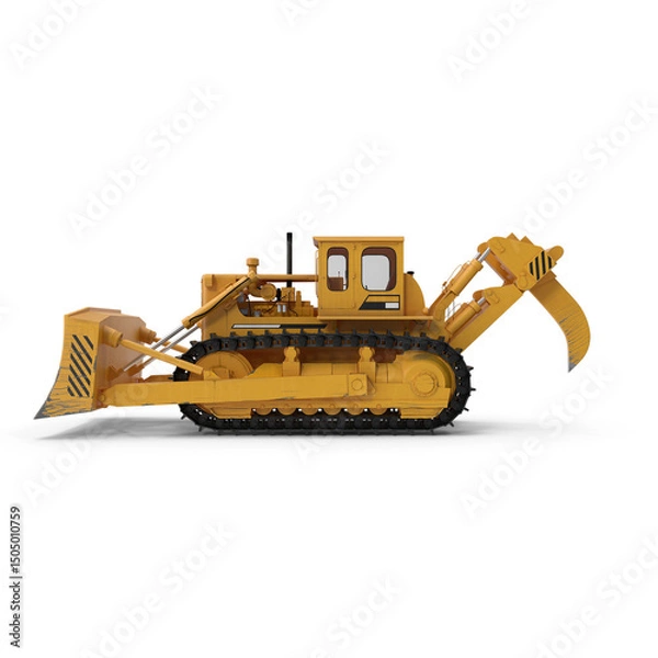 Fototapeta Bulldozer isolated on transparent background