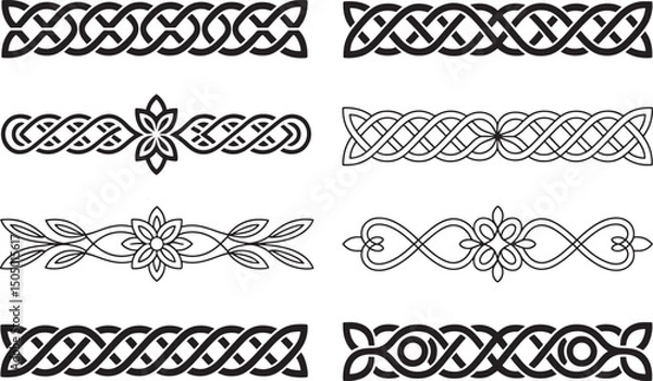 Obraz Vector collection of decorative celtic and floral borders for design elements and decorative purposes