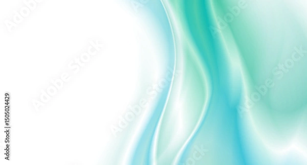 Obraz Bright blue green smooth blurred wavy abstract elegant background. Vector design
