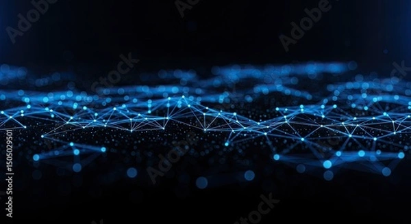 Obraz Abstract network of interconnected points and lines