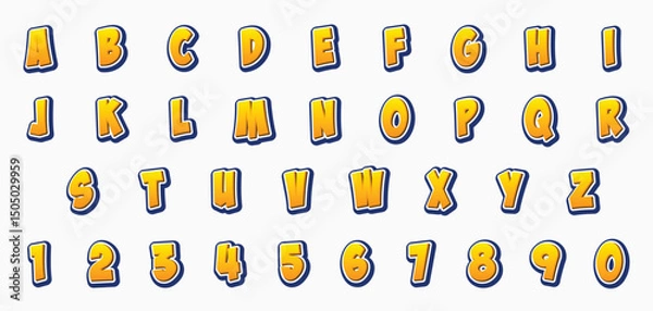 Obraz font effect cartoon letter style vector design