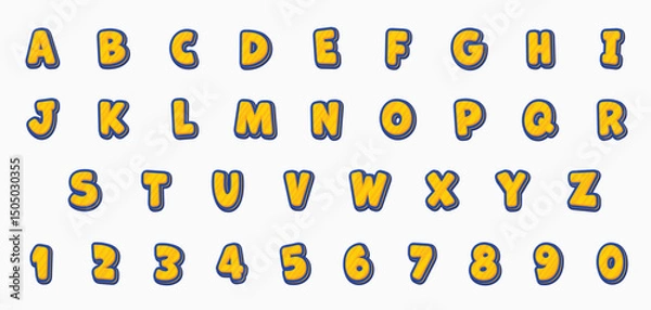 Obraz font effect cartoon letter style vector design