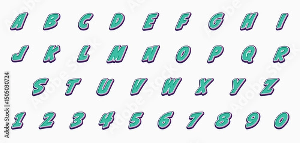 Obraz font effect cartoon letter style vector design