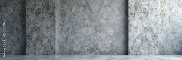 Fototapeta Subtle gray stone wall, vertical lines, subtle texture, building material, clean