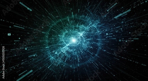 Fototapeta Abstract digital network explosion