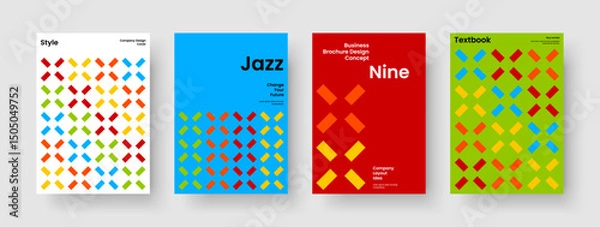 Fototapeta Geometric Book Cover Design. Modern Business Presentation Template. Creative Banner Layout. Poster. Background. Brochure. Report. Flyer. Catalog. Notebook. Brand Identity. Magazine. Newsletter
