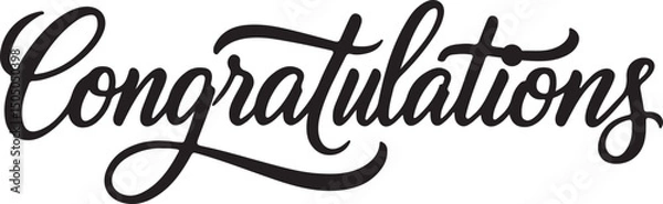 Fototapeta Congratulations Calligraphy Silhouette Design Vector Text Design Illustration.