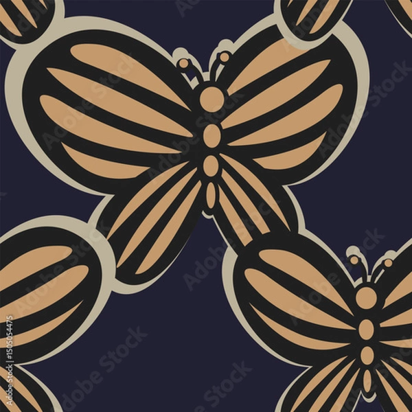 Fototapeta Butterfly Neutral Colour Seamless Pattern Design