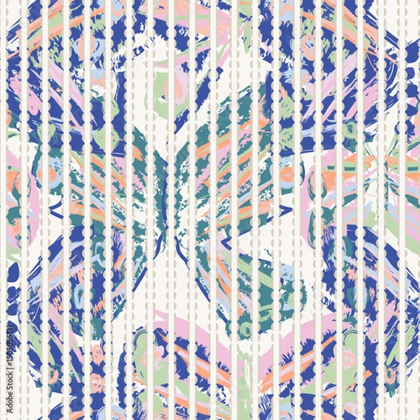 Fototapeta Butterfly Pastels Abstract Brush Strokes Seamless Pattern Design