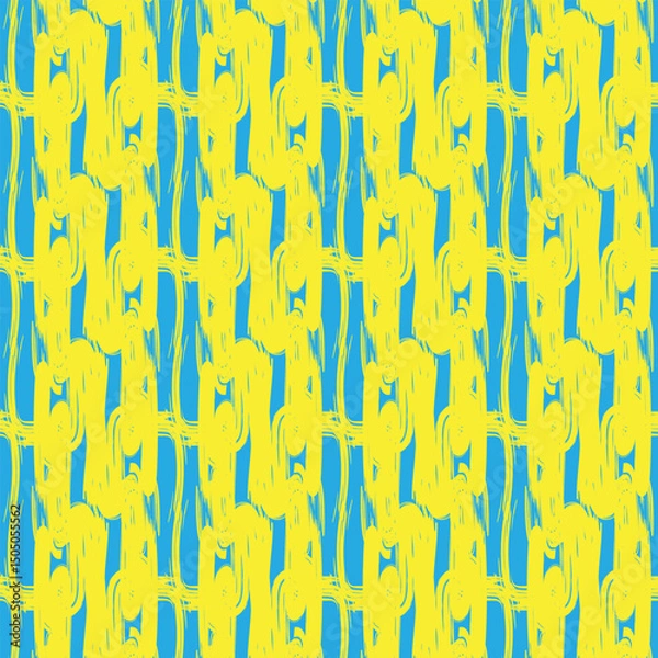 Fototapeta Colourful Abstract Brush Strokes Seamless Pattern Design