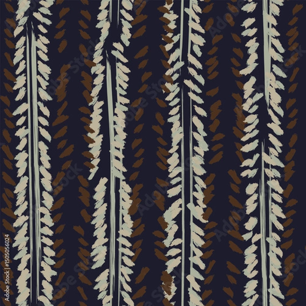 Fototapeta Neutral Colour Abstract Floral Seamless Pattern Design