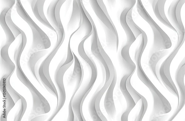 Fototapeta Abstract white wavy textured background