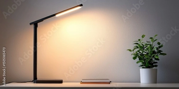 Fototapeta Minimalist USB-powered desk lamp on white background
