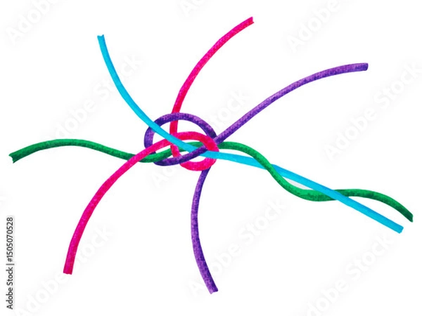 Fototapeta complex knot problem solution concept strategy idea abstract business line art design illustration watercolor painting background icon logo sign symbol element process solving success creative work