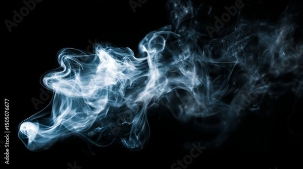 Fototapeta Swirling smoke in darkness, a dance of shadows and light, evoking mystery and raw emotion.
