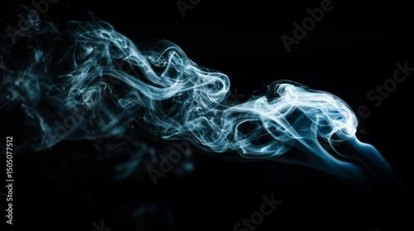 Fototapeta Swirling smoke in darkness, a dance of shadows and light, evoking mystery and raw emotion.
