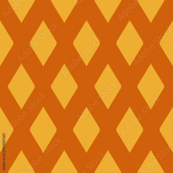 Obraz Geometric abstract pattern featuring alternating orange and yellow diamond shapes arranged in a grid. 