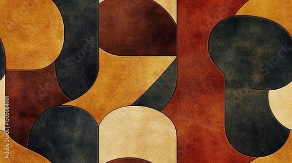 Obraz Assorted leather tiles combined in seamless collage, great for moodboards, branding visuals, and luxury design concepts.