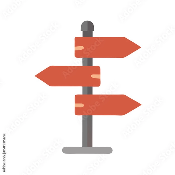 Fototapeta Directional Signpost Icon – Navigation, Road Guide, Travel Direction Symbol