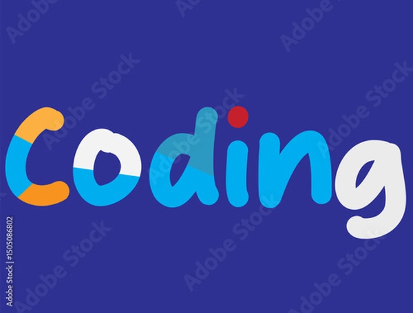 Fototapeta coding, logo, design, template, typography, vector,