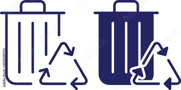 Obraz trash can, recycling bin, waste management, environment, sustainability, icons