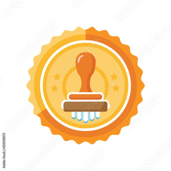 Obraz stamp with hand logo vector illustration isolated on white background