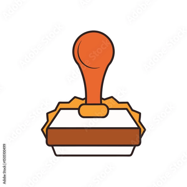 Obraz stamp with hand logo vector illustration isolated on white background