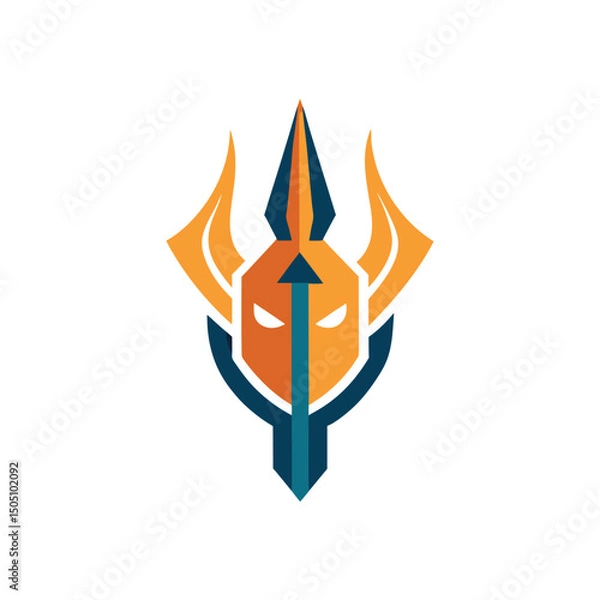 Obraz Trident logo vector illustration isolated on white background