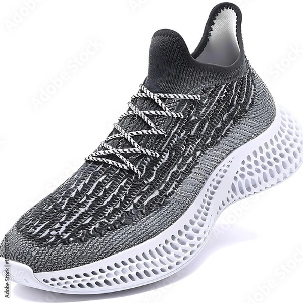 Fototapeta Modern athletic footwear boasting intricate detailing and futuristic sole design