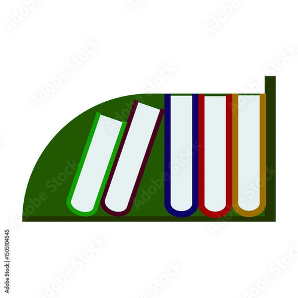 Obraz illustration of a bookshelf complete with several books PNG