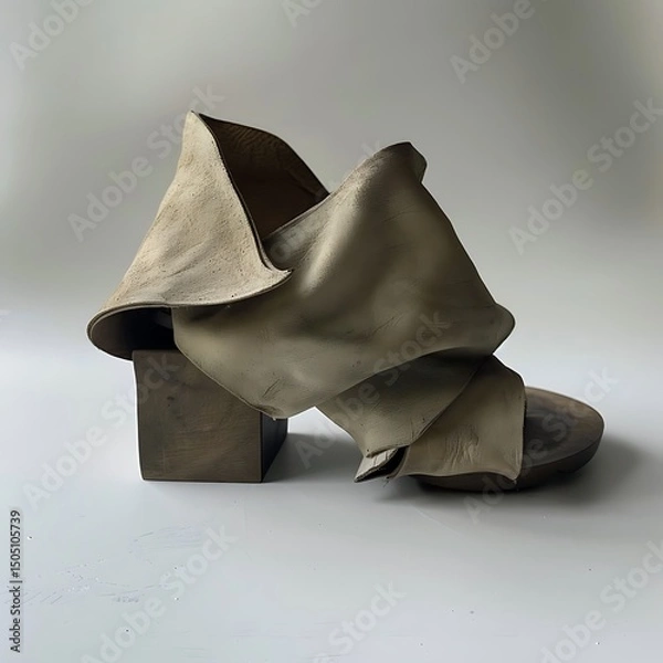 Fototapeta Abstract Sandal Sculpture: A Fusion of Form and Texture in Contemporary Design