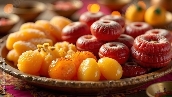 Fototapeta  Assorted Indian Sweets for Diwali Celebration